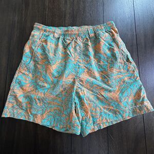 Columbia Mens Omni-Shade PFG Swim Shorts Trunks Orange and Teal Size Small